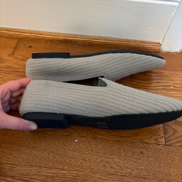 Vivaia Rosie Square-Toe Fluffy Loafers in Grey - 40 - Picture 3 of 9